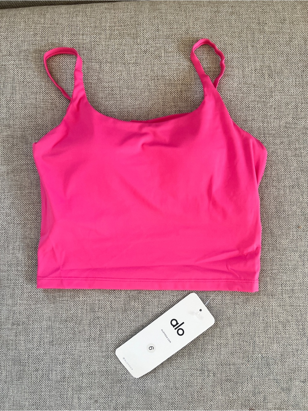 ALO Yoga Bright Pink Cropped Camisole Tank
